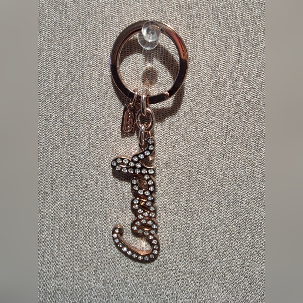 Coach Rose Gold Pave Crystals/Rhinestone Keychain
